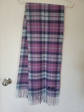 Lochmere 100% Cashmere Scarf in Lavender & Light Blue